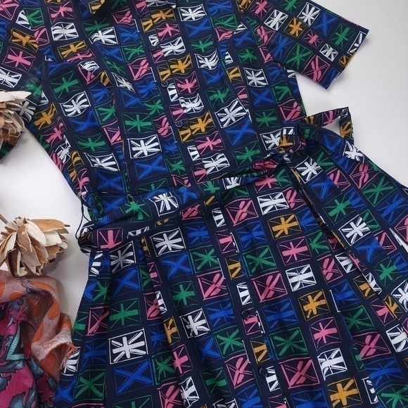 Boden Navy Patterned Dress Sz 4R - Picture 13 of 13